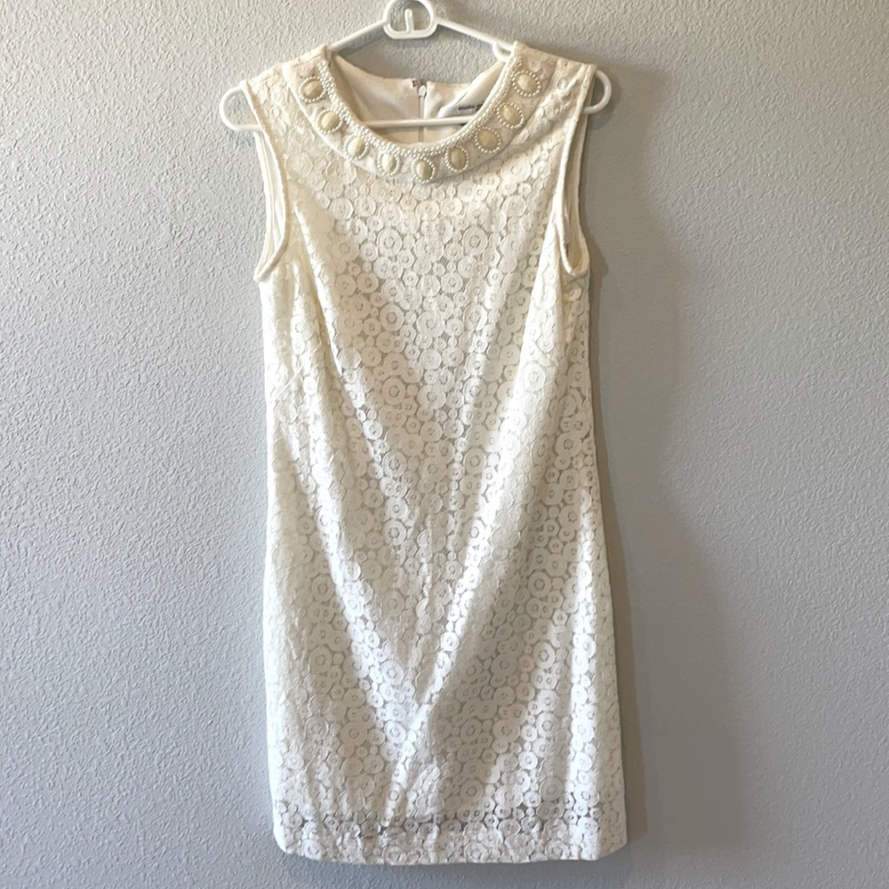 White lace mini dress